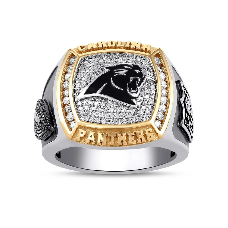 Luxury Jewelry Now At Special Promotional Rates True Fans Fine Jewelry Carolina Panthers 1/2 CTW Diamond Ring in Sterling Silver Luxury Jewelry Now At Special Promotional Rates True Fans Fine Jewelry Carolina Panthers 1/2 CTW Diamond Ring in Sterling Silver