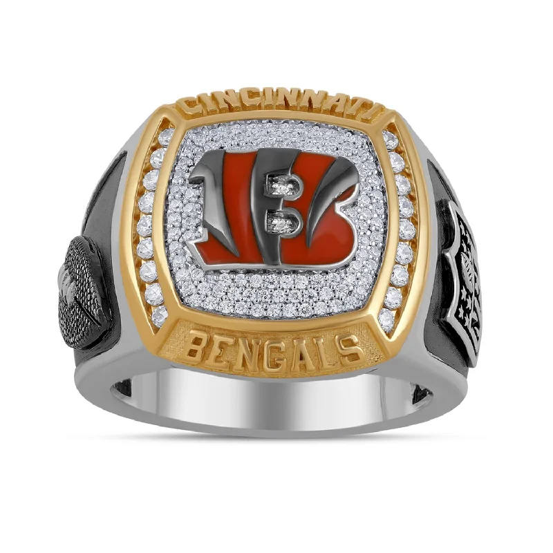 Shop Fine Jewelry With Exclusive Savings True Fans Fine Jewelry Cincinnati Bengals 1/2 CTW Diamond Ring in Sterling Silver Shop Fine Jewelry With Exclusive Savings True Fans Fine Jewelry Cincinnati Bengals 1/2 CTW Diamond Ring in Sterling Silver
