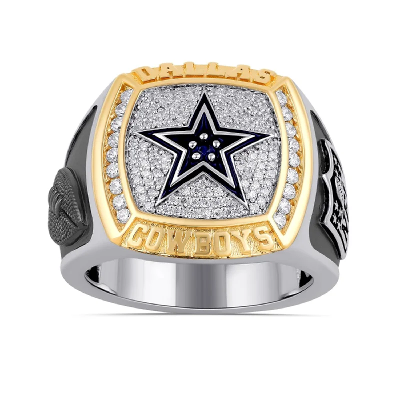 Fashion-Forward Jewelry At Exclusive Discounts True Fans Fine Jewelry Dallas Cowboys 1/2 CTW Diamond and Blue Sapphire Ring in Sterling Silver Fashion-Forward Jewelry At Exclusive Discounts True Fans Fine Jewelry Dallas Cowboys 1/2 CTW Diamond and Blue Sapphire Ring in Sterling Silver