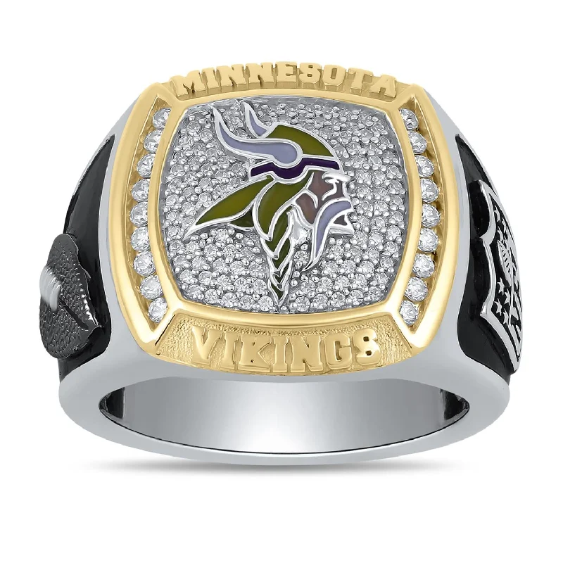 High-End Sparkle, Low-End Prices – Jewelry Sale Live True Fans Fine Jewelry Minnesota Vikings 1/2 CTW Diamond Ring in Sterling Silver