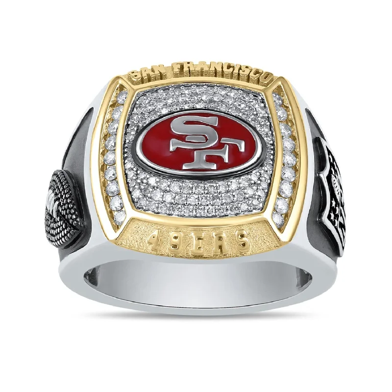Timeless Elegance At Unbelievable Discounts True Fans Fine Jewelry San Francisco 49ers 1/2 CTW Diamond Ring in Sterling Silver Timeless Elegance At Unbelievable Discounts True Fans Fine Jewelry San Francisco 49ers 1/2 CTW Diamond Ring in Sterling Silver