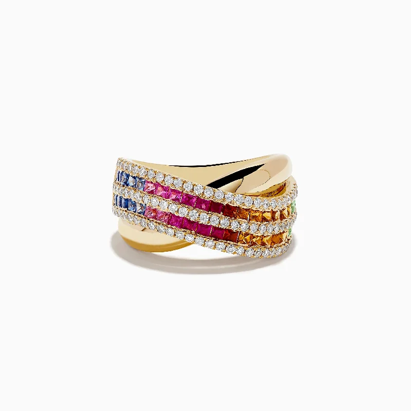 Exclusive Jewelry Sale – Sparkle For Less Watercolors 14K Gold Multi Sapphire and Diamond Crossover ring Exclusive Jewelry Sale – Sparkle For Less Watercolors 14K Gold Multi Sapphire and Diamond Crossover ring