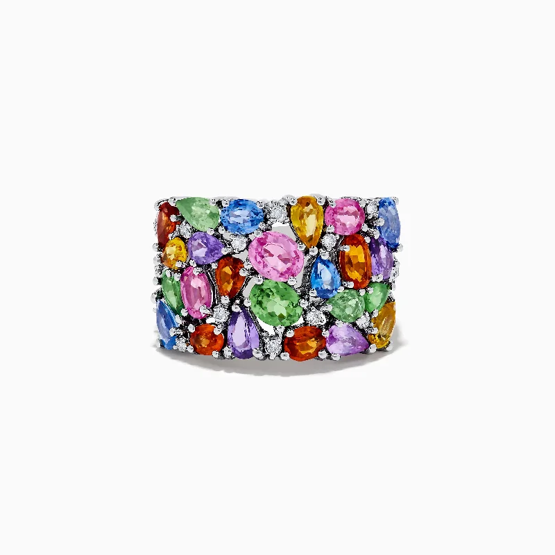 Special Deals On Handcrafted And Designer Jewelry Watercolors 14K White Gold Multi Sapphire and Diamond Ring Special Deals On Handcrafted And Designer Jewelry Watercolors 14K White Gold Multi Sapphire and Diamond Ring