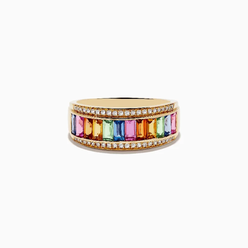 Exclusive Online Discounts On Stylish Jewelry Watercolors 14K Yellow Gold Multi Sapphire and Diamond Ring Exclusive Online Discounts On Stylish Jewelry Watercolors 14K Yellow Gold Multi Sapphire and Diamond Ring