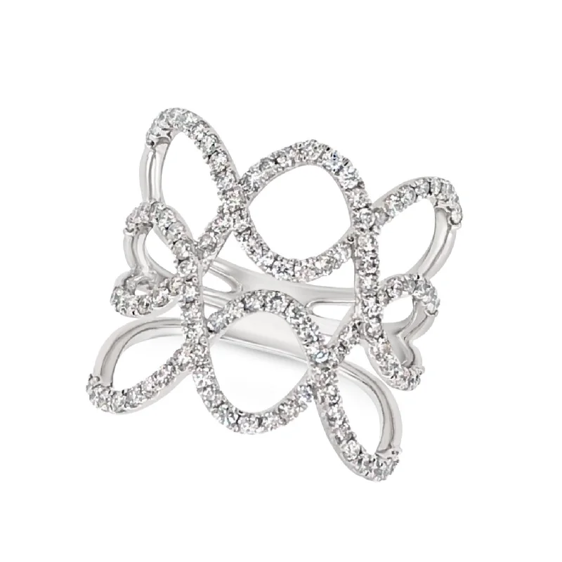 Stunning Jewelry At Even More Stunning Prices Wide Diamond Open Swirl Design Ring