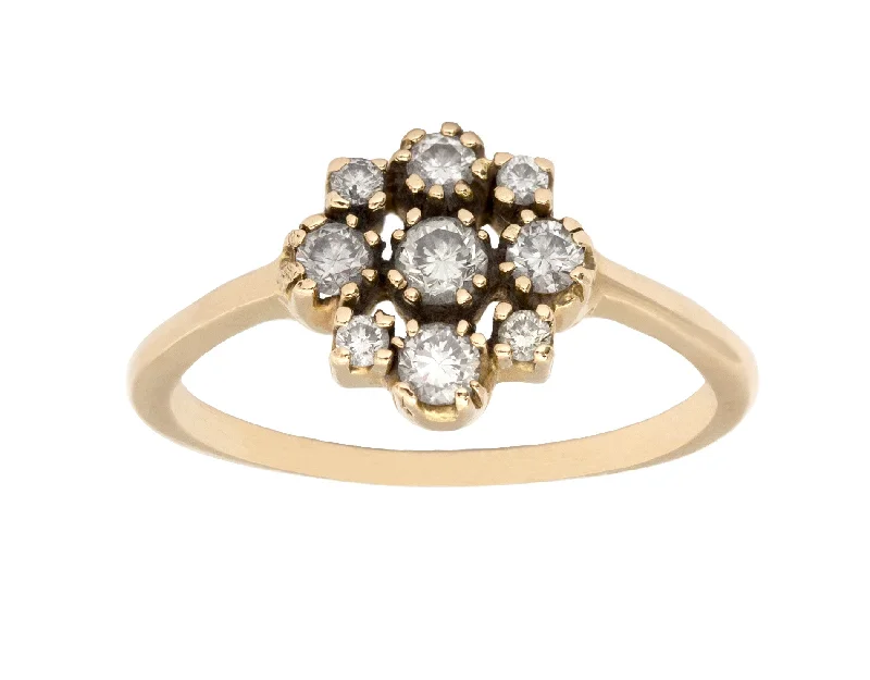 Dainty Floral Jewelry For Feminine Elegance Grey Diamond Marie Cluster Ring