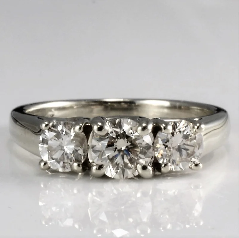 Celebrate Every Occasion With Sparkling Savings Three Stone Diamond Engagement Ring | 0.90 ctw, SZ 5.25 | Celebrate Every Occasion With Sparkling Savings Three Stone Diamond Engagement Ring | 0.90 ctw, SZ 5.25 |