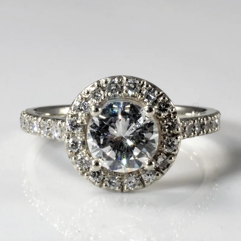 Seasonal Jewelry Sale – Upgrade Your Collection GIA Diamond Pave Halo Engagement Ring | 1.45 ctw, SZ 7 | Seasonal Jewelry Sale – Upgrade Your Collection GIA Diamond Pave Halo Engagement Ring | 1.45 ctw, SZ 7 |