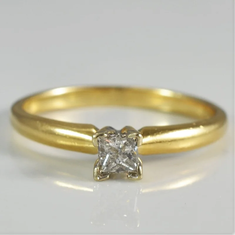 Dainty Floral Jewelry For Feminine Elegance Petite Princess Diamond Solitaire Ring | 0.25ct | SZ 7.25 | Dainty Floral Jewelry For Feminine Elegance Petite Princess Diamond Solitaire Ring | 0.25ct | SZ 7.25 |