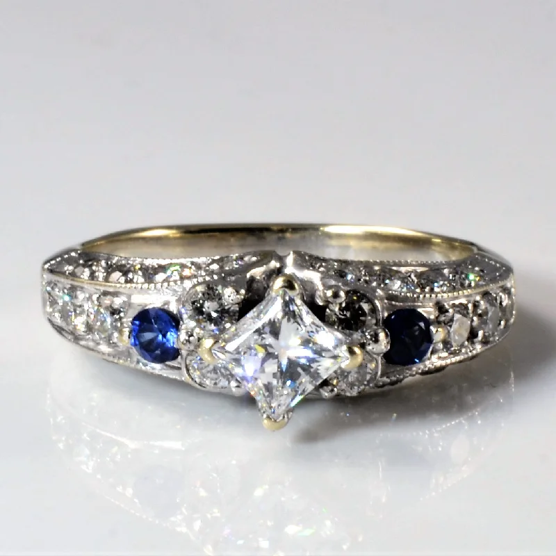 Personalized Jewelry At Special Discount Rates Princess Diamond & Sapphire Engagement Ring | 0.12ctw, 1.15ctw | SZ 7 | Personalized Jewelry At Special Discount Rates Princess Diamond & Sapphire Engagement Ring | 0.12ctw, 1.15ctw | SZ 7 |