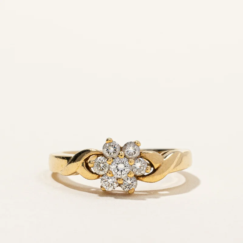 Fashion-Forward Geometric Jewelry For Contemporary Style Twisted Floral Diamond Cluster Ring | 0.48 ctw, SZ 6.75 | Fashion-Forward Geometric Jewelry For Contemporary Style Twisted Floral Diamond Cluster Ring | 0.48 ctw, SZ 6.75 |