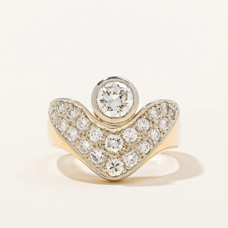 Handmade Pearl Jewelry For Timeless Elegance Custom Pave Bezel Set Diamond Ring | 1.50 ctw, SZ 7.25 | Handmade Pearl Jewelry For Timeless Elegance Custom Pave Bezel Set Diamond Ring | 1.50 ctw, SZ 7.25 |