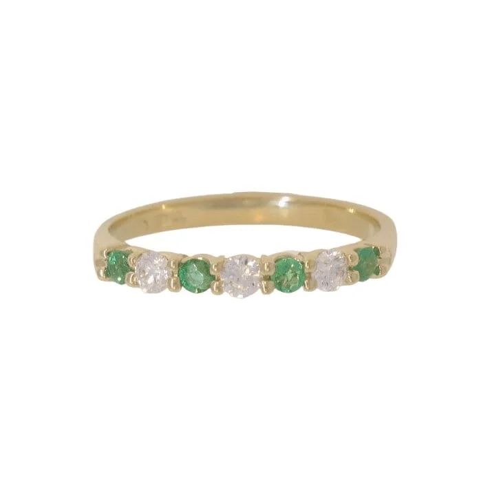 Discounted Jewelry For A Glamorous Look Emerald and Diamond Band