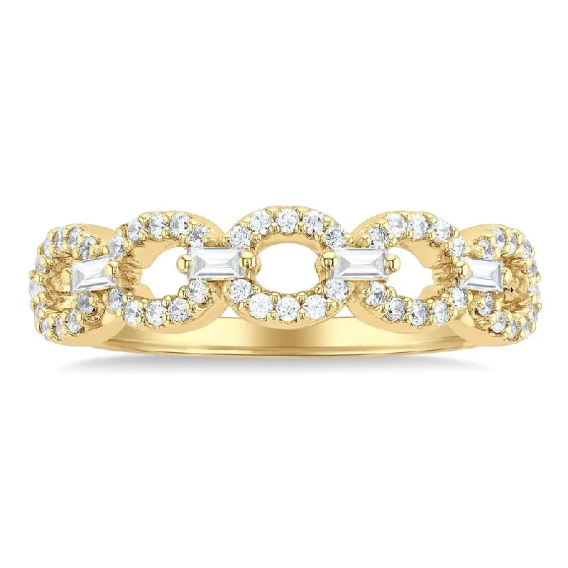 Fashion-Forward Jewelry At Exclusive Discounts 10K Yellow Gold Open Link Diamond Ring