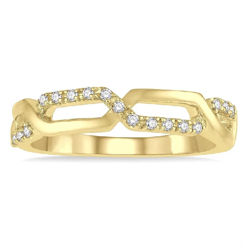 Affordable Gold-Plated Jewelry For Modern Fashion 14K Yellow Gold Paperclip Stackable Diamond Ring Affordable Gold-Plated Jewelry For Modern Fashion 14K Yellow Gold Paperclip Stackable Diamond Ring