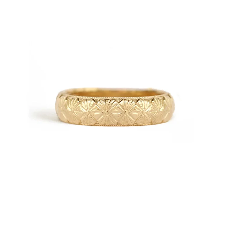 Handcrafted Jewelry Sale – Unique Designs At Low Prices 5mm Wide Deco Floral Band