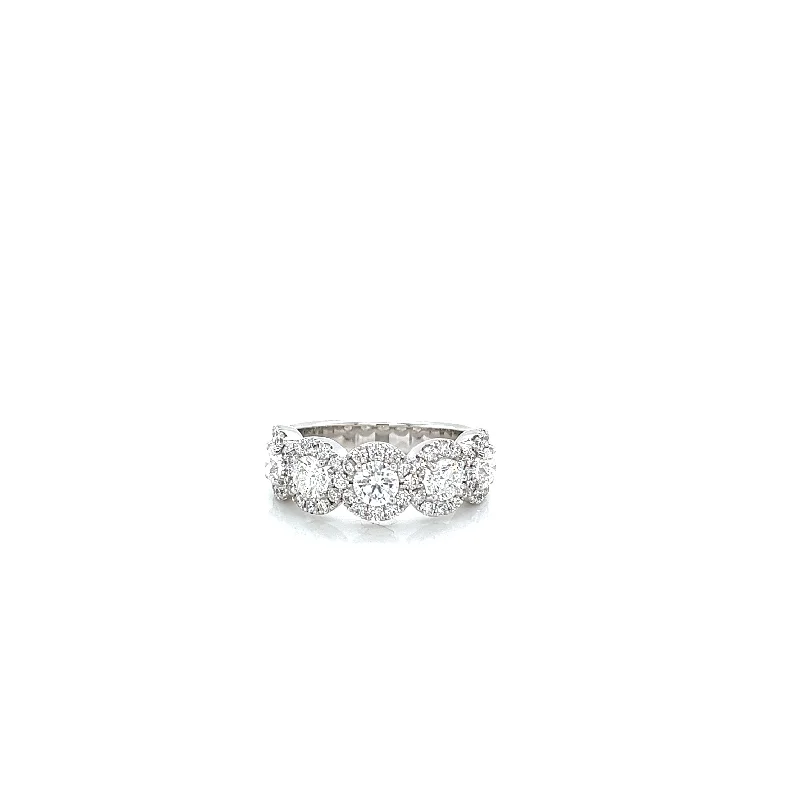 Shop Stylish Jewelry Now And Save Big Round Diamond Half Anniversary Fashion Ring in 14K White Gold (2.00ctw) Shop Stylish Jewelry Now And Save Big Round Diamond Half Anniversary Fashion Ring in 14K White Gold (2.00ctw)