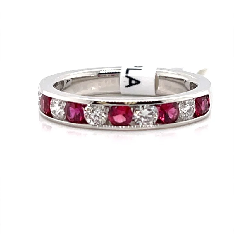 Sparkle More For Less – Jewelry Sale Happening Now Bremer Jewelry Rubies and Diamonds Channel Set Fashion Ring in 950 Platinum (1.11ctw) Sparkle More For Less – Jewelry Sale Happening Now Bremer Jewelry Rubies and Diamonds Channel Set Fashion Ring in 950 Platinum (1.11ctw)