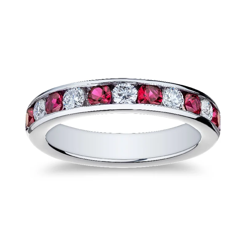 Dazzle With Discounts – Shop Jewelry On Sale Bremer Jewelry Ruby and Diamond Channel Set Ring in Platinum (1.11ctw) Dazzle With Discounts – Shop Jewelry On Sale Bremer Jewelry Ruby and Diamond Channel Set Ring in Platinum (1.11ctw)
