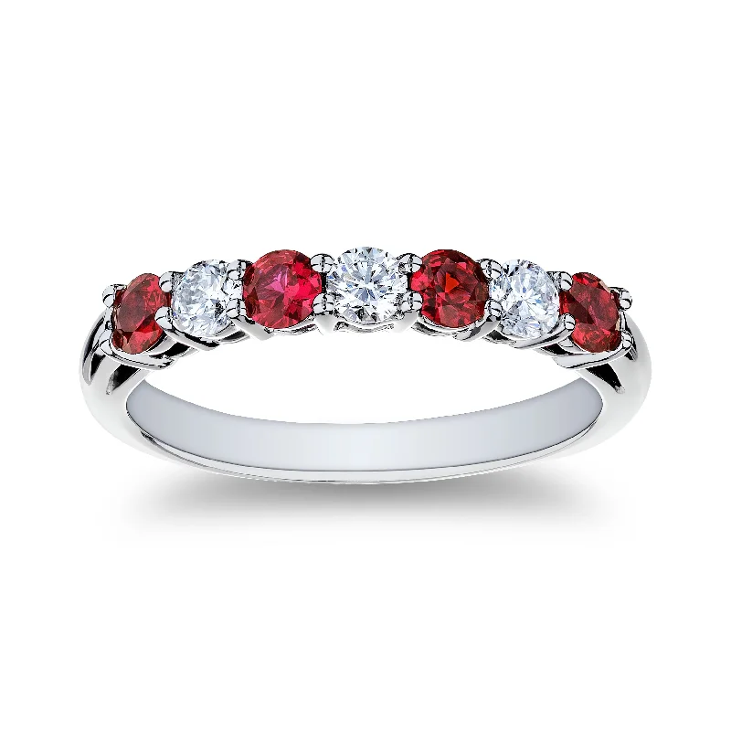 Stunning Jewelry At A Fraction Of The Price Bremer Jewelry Ruby and Diamond Half Anniversary Ring in Platinum (0.80ctw) Stunning Jewelry At A Fraction Of The Price Bremer Jewelry Ruby and Diamond Half Anniversary Ring in Platinum (0.80ctw)