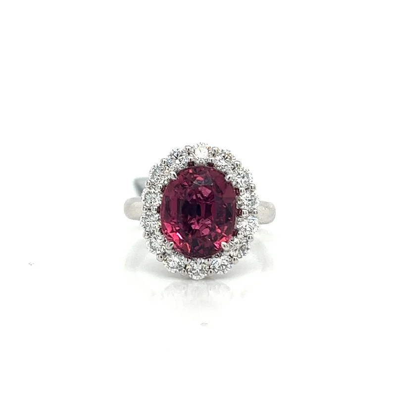 Jewelry Clearance – Final Chance To Save Big Bremer Jewelry Tourmaline and Diamonds Halo Fashion Ring in 18K White Gold (5.66ctw) Jewelry Clearance – Final Chance To Save Big Bremer Jewelry Tourmaline and Diamonds Halo Fashion Ring in 18K White Gold (5.66ctw)