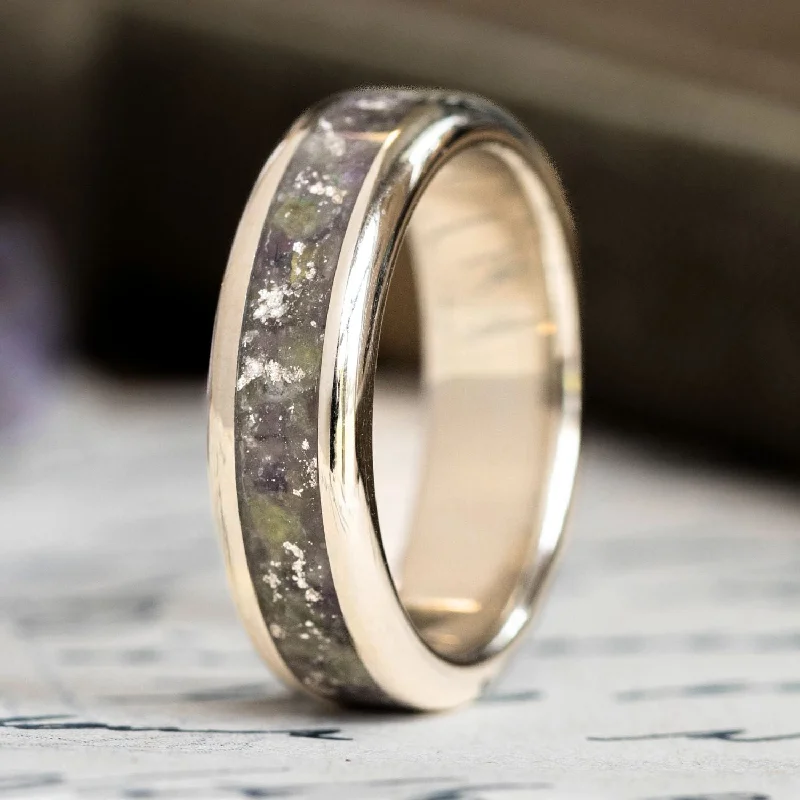 Personalized Jewelry Sale – Unique Gifts At Low Prices (In-Stock) Custom 18k White Gold Ring with Moonstone, Amethyst, Peridot, & Silver Flakes - Size 7.25 | 6mm Wide Personalized Jewelry Sale – Unique Gifts At Low Prices (In-Stock) Custom 18k White Gold Ring with Moonstone, Amethyst, Peridot, & Silver Flakes - Size 7.25 | 6mm Wide