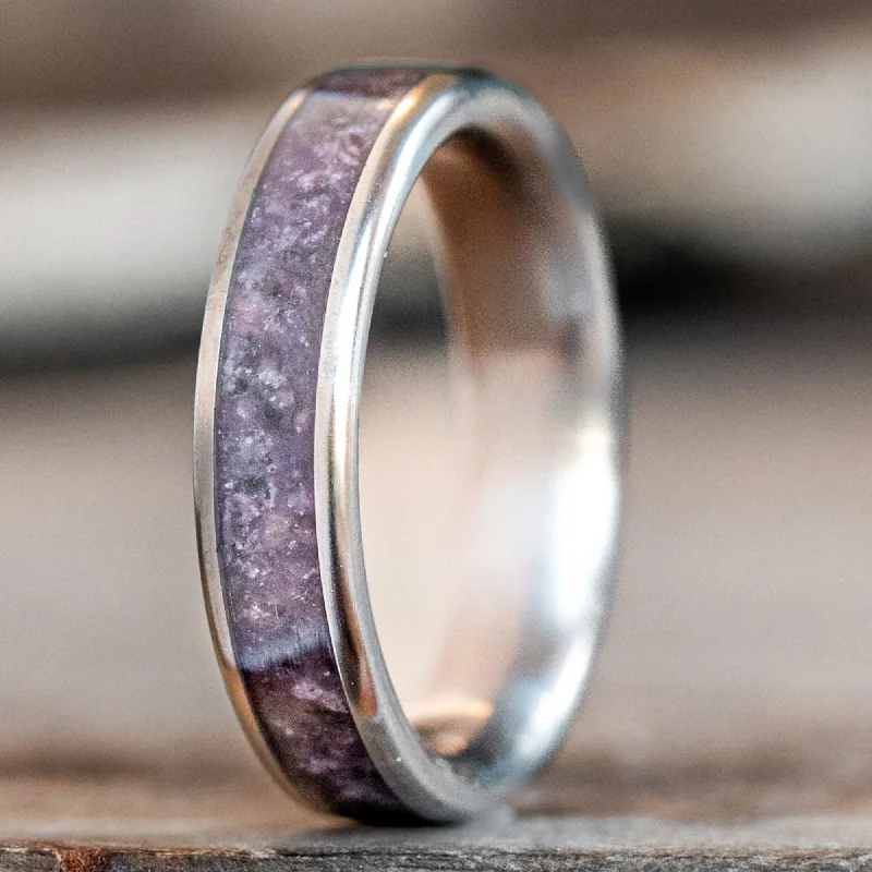 Premium Diamond Jewelry At Once-In-A-Lifetime Discounts (In-Stock) Custom Amethyst and Titanium Ring - Size 4 | 4mm Wide Premium Diamond Jewelry At Once-In-A-Lifetime Discounts (In-Stock) Custom Amethyst and Titanium Ring - Size 4 | 4mm Wide