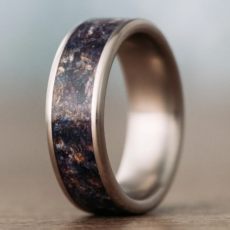 Premium Diamond Jewelry For Unforgettable Moments (In-Stock) Custom Men's Titanium Floral Ring with Mixed Lavender - Size 11 | 8mm Wide Premium Diamond Jewelry For Unforgettable Moments (In-Stock) Custom Men's Titanium Floral Ring with Mixed Lavender - Size 11 | 8mm Wide