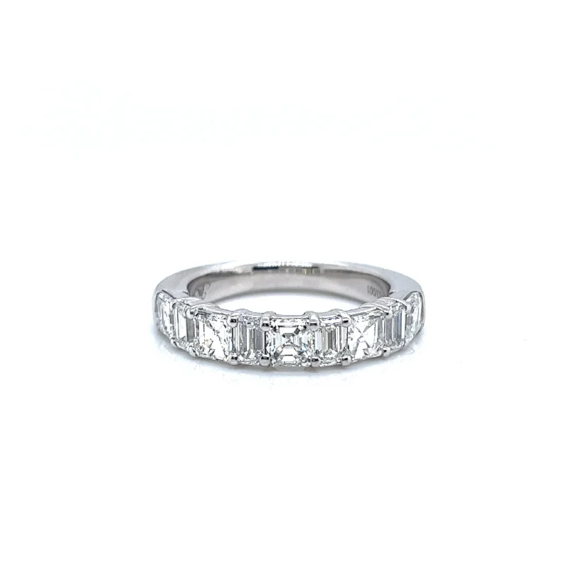 Get The Jewelry You Love At A Price You Love JB Star Emerald Diamonds Half Anniversary Fashion Ring in 950 White Platinum (2.34ctw) Get The Jewelry You Love At A Price You Love JB Star Emerald Diamonds Half Anniversary Fashion Ring in 950 White Platinum (2.34ctw)