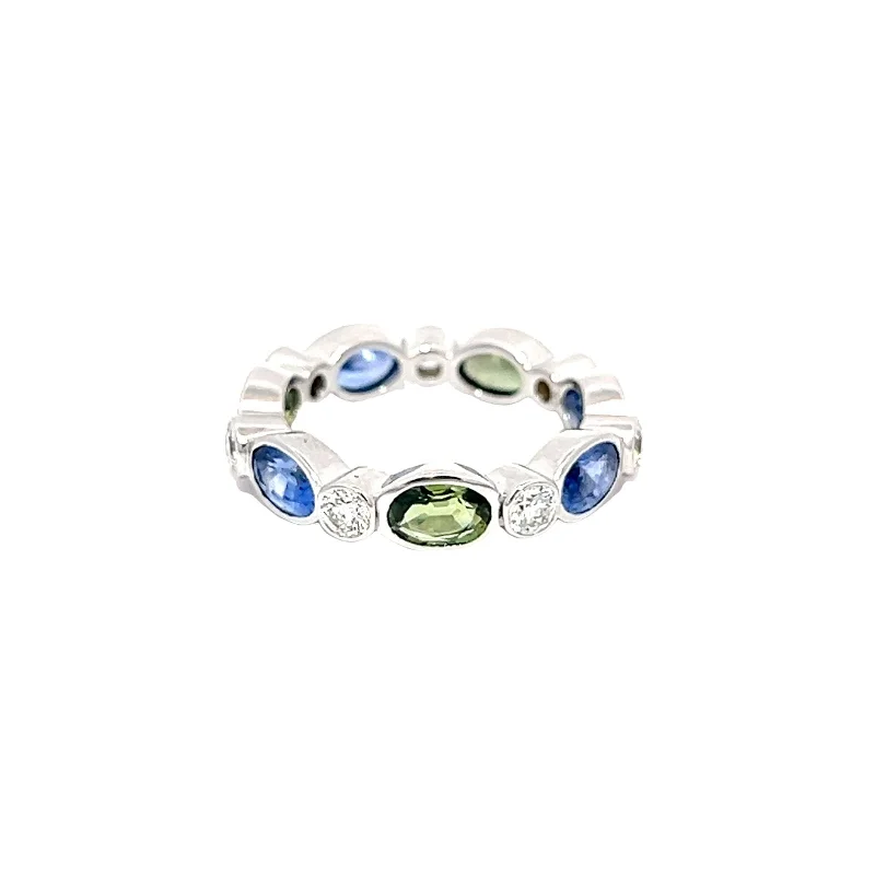 Upgrade Your Jewelry Collection For Less Blue & Green Sapphire Ring with Diamonds