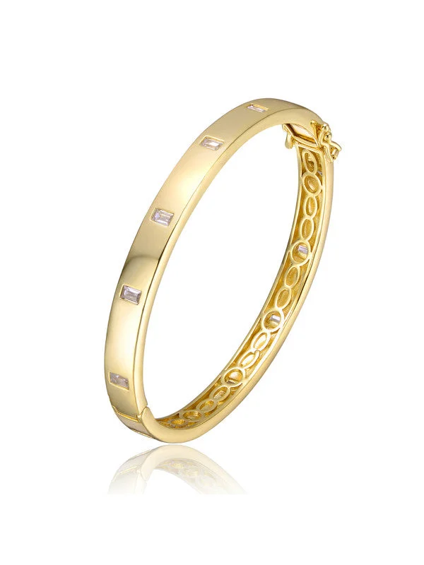 Huge Markdowns On Premium Jewelry Styles 14k Gold Plated with Bezel Set Clear Cubic Zirconia Bangle Bracelet Huge Markdowns On Premium Jewelry Styles 14k Gold Plated with Bezel Set Clear Cubic Zirconia Bangle Bracelet