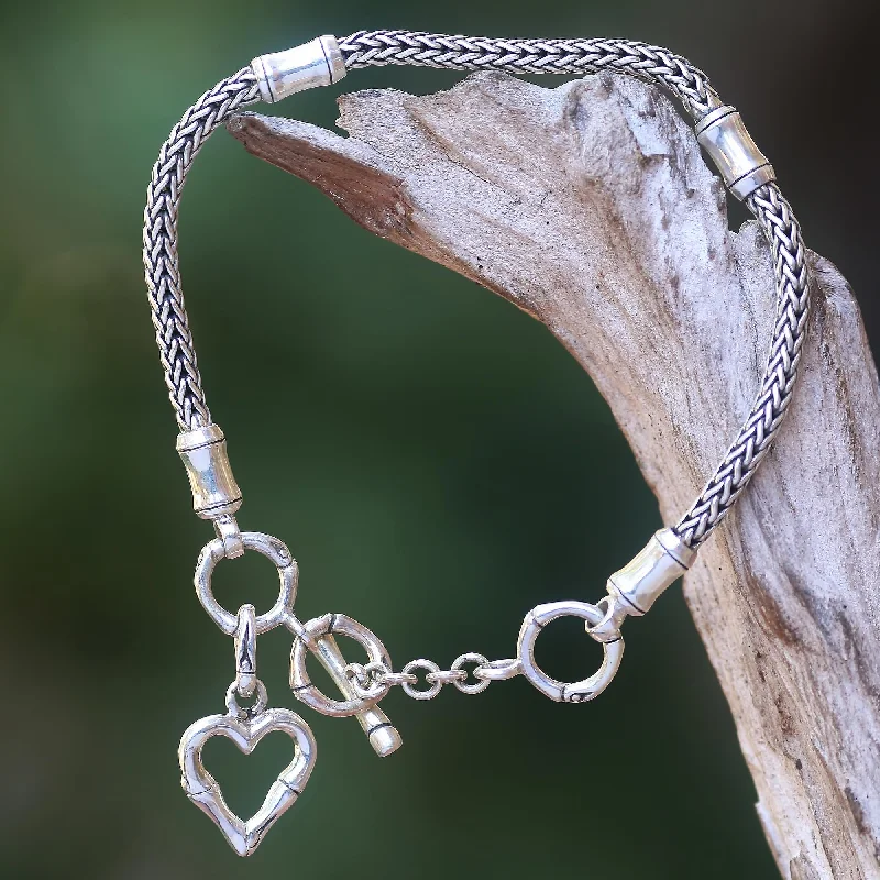 Classic And Modern Jewelry Styles On Sale Bamboo Heart Balinese Bamboo Motif Sterling Silver Heart Charm Bracelet Classic And Modern Jewelry Styles On Sale Bamboo Heart Balinese Bamboo Motif Sterling Silver Heart Charm Bracelet