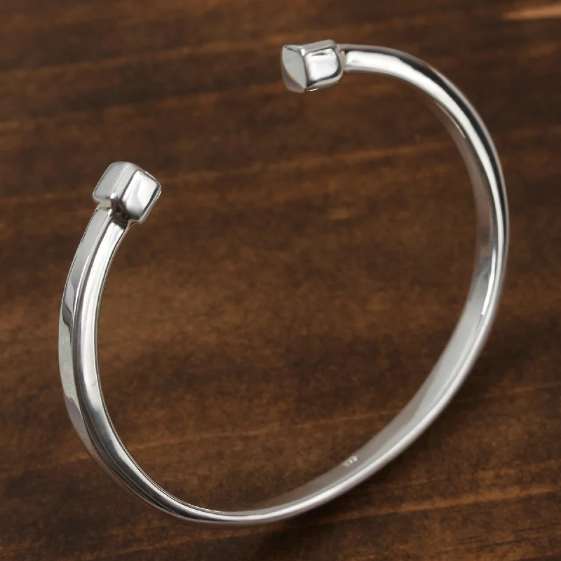 Stunning Jewelry At Even More Stunning Prices Beginning and End High-Polish Sterling Silver Cuff Bracelet from Mexico Stunning Jewelry At Even More Stunning Prices Beginning and End High-Polish Sterling Silver Cuff Bracelet from Mexico