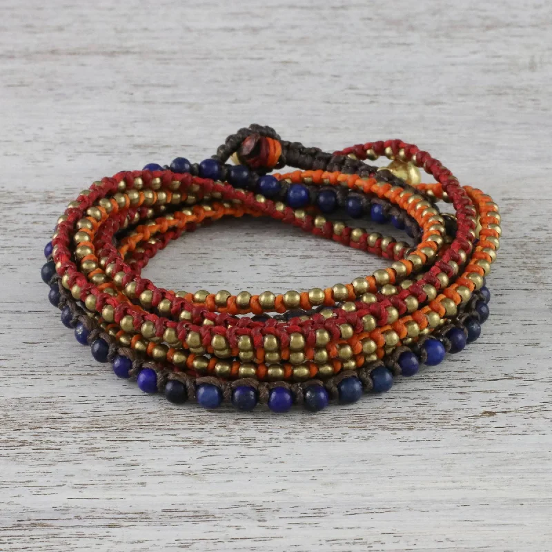 Jewelry Deals That Outshine The Rest Bohemian Bells Boho Lapis Lazuli Beaded Wrap Bracelet from Thailand Jewelry Deals That Outshine The Rest Bohemian Bells Boho Lapis Lazuli Beaded Wrap Bracelet from Thailand