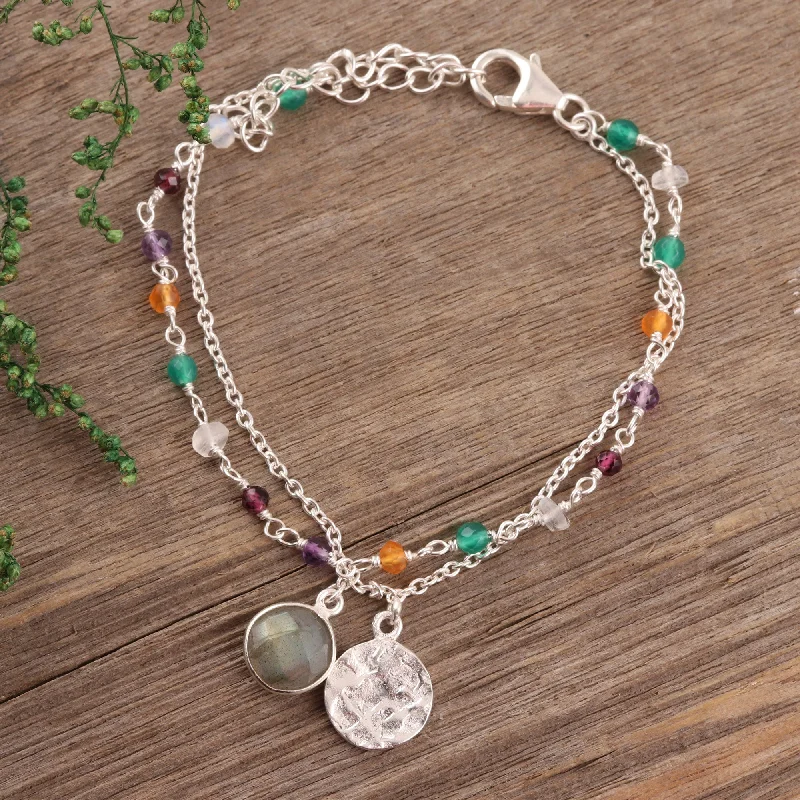 Get Your Favorite Jewelry At The Best Price Colorful Charm Multi-Gemstone Sterling Silver Bracelet from India Get Your Favorite Jewelry At The Best Price Colorful Charm Multi-Gemstone Sterling Silver Bracelet from India