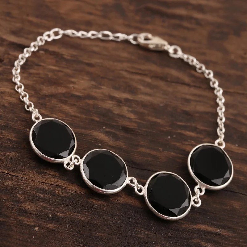 Jewelry Sale Alert – Shop Timeless Elegance Today Dazzling Glisten 24-Carat Black Onyx Link Bracelet from India Jewelry Sale Alert – Shop Timeless Elegance Today Dazzling Glisten 24-Carat Black Onyx Link Bracelet from India