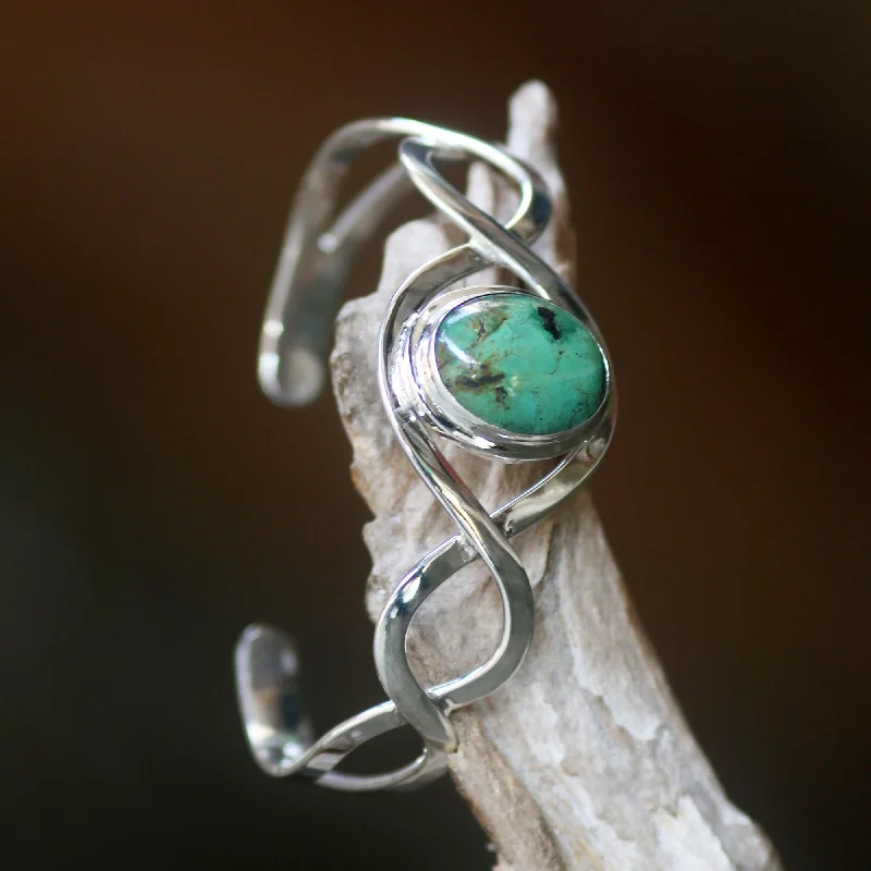 The Perfect Jewelry Piece At The Perfect Discount DNA Sterling Silver and Reconstituted Turquoise Cuff Bracelet The Perfect Jewelry Piece At The Perfect Discount DNA Sterling Silver and Reconstituted Turquoise Cuff Bracelet