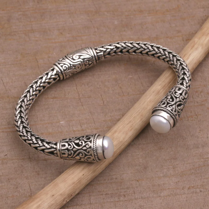 Trending Jewelry Now At Unbeatable Prices Dragon Beauty Cultured Pearl and Sterling Silver Cuff Bracelet from Bali Trending Jewelry Now At Unbeatable Prices Dragon Beauty Cultured Pearl and Sterling Silver Cuff Bracelet from Bali