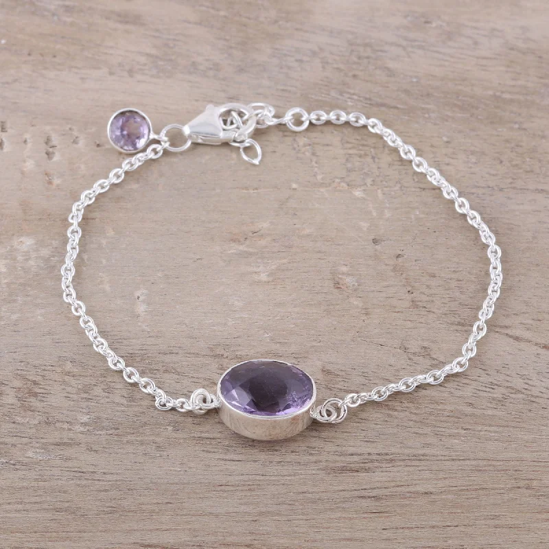 High-End Jewelry, Now More Affordable Than Ever Fashionable Sparkle Faceted Amethyst Pendant Bracelet from India High-End Jewelry, Now More Affordable Than Ever Fashionable Sparkle Faceted Amethyst Pendant Bracelet from India