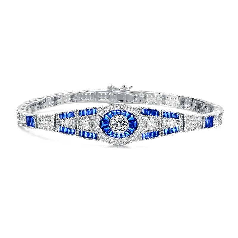 Elegant Jewelry At Unbeatable Offers – Shop Before It's Gone Ga Rhodium Plated With Sapphire Cubic Zirconias Bracelet Elegant Jewelry At Unbeatable Offers – Shop Before It's Gone Ga Rhodium Plated With Sapphire Cubic Zirconias Bracelet