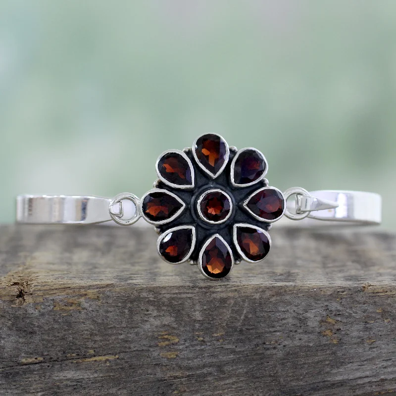 Timeless Beauty, Unbeatable Deals – Jewelry Sale On Garnet Floral Handmade Garnet and Sterling Silver Floral Bangle Bracelet Timeless Beauty, Unbeatable Deals – Jewelry Sale On Garnet Floral Handmade Garnet and Sterling Silver Floral Bangle Bracelet
