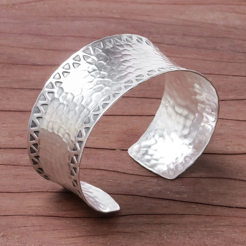Shop Dazzling Jewelry With Special Promotional Discounts Hammered Elegance Concave Band Sterling Silver Cuff with Hammered Finish Shop Dazzling Jewelry With Special Promotional Discounts Hammered Elegance Concave Band Sterling Silver Cuff with Hammered Finish