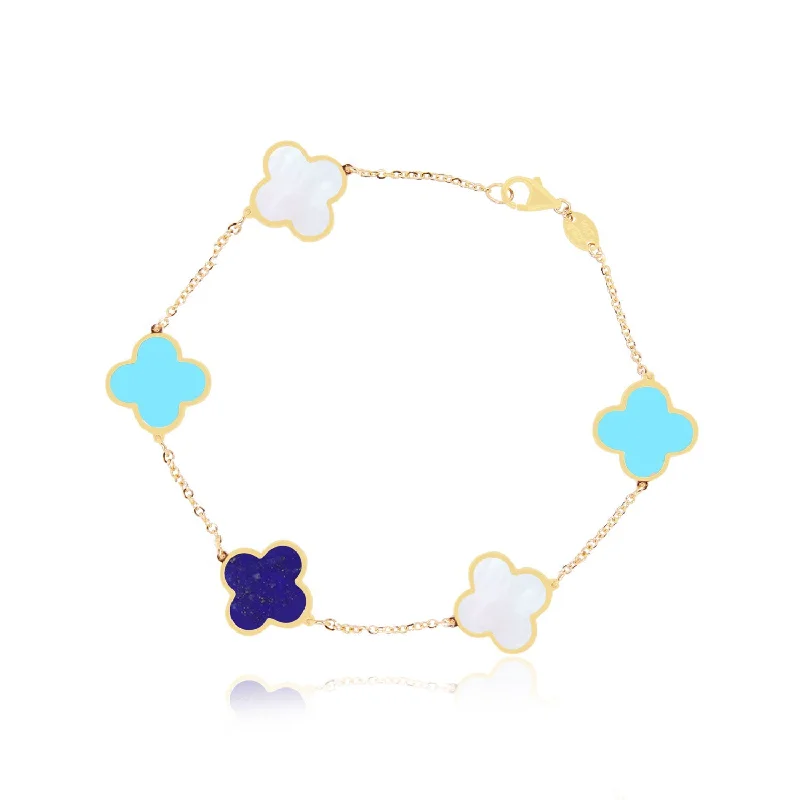 Personalized Jewelry Sale – Meaningful Gifts At Great Prices Large Blue Mixed Clover Bracelet Personalized Jewelry Sale – Meaningful Gifts At Great Prices Large Blue Mixed Clover Bracelet