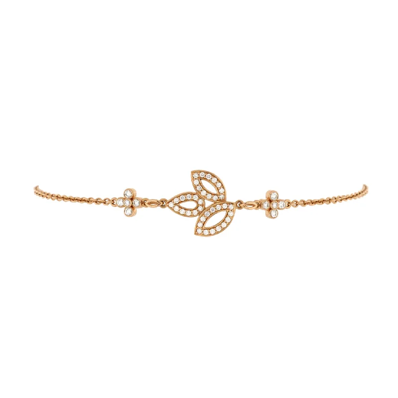 High-Quality Gemstone Jewelry For Special Occasions Lily Cluster Chain Bracelet 18K Rose Gold with Diamonds High-Quality Gemstone Jewelry For Special Occasions Lily Cluster Chain Bracelet 18K Rose Gold with Diamonds