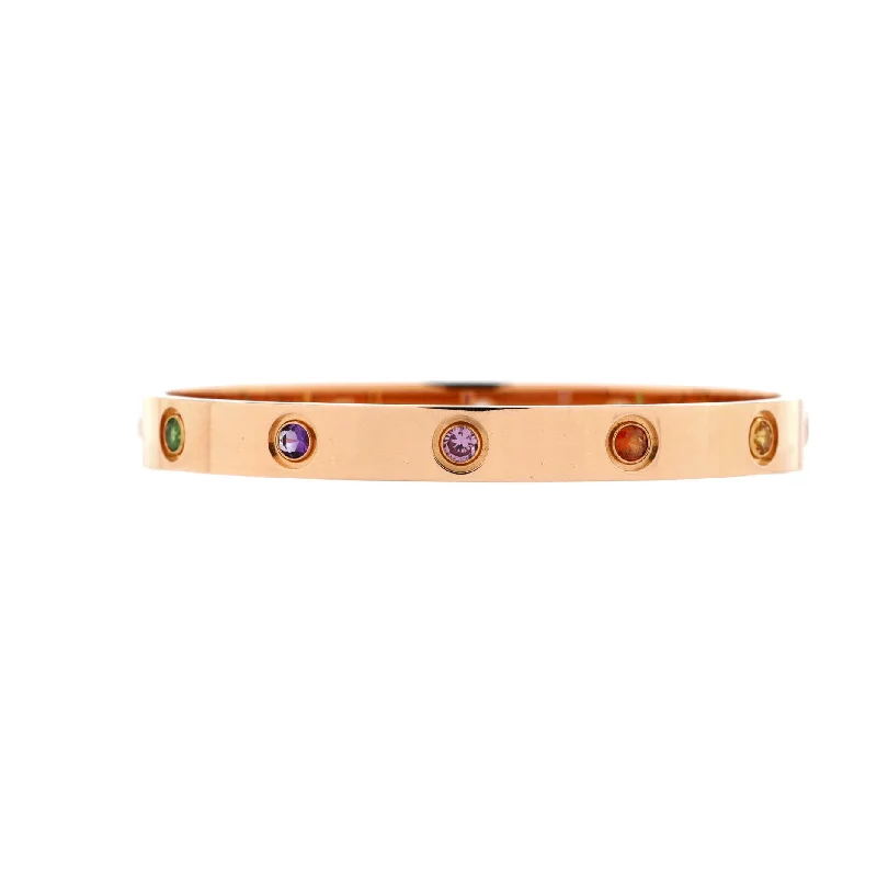 Personalized Engraved Jewelry For Meaningful Gifts Love 10 Stone Bracelet 18K Rose Gold with Garnet, Amethyst and Sapphire Personalized Engraved Jewelry For Meaningful Gifts Love 10 Stone Bracelet 18K Rose Gold with Garnet, Amethyst and Sapphire