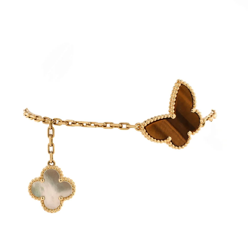 Stunning Jewelry Pieces At The Lowest Prices Ever Lucky Alhambra 4 Motifs Bracelet 18K Yellow Gold with Carnelian, Malachite, Mother of Pearl and Tiger Eye Stunning Jewelry Pieces At The Lowest Prices Ever Lucky Alhambra 4 Motifs Bracelet 18K Yellow Gold with Carnelian, Malachite, Mother of Pearl and Tiger Eye