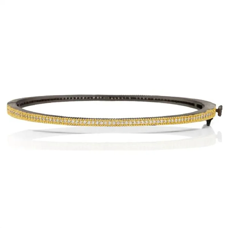 Grab Your Favorite Jewelry At The Lowest Prices Lux Classic Pave Hinge Bangle In Gold/black Grab Your Favorite Jewelry At The Lowest Prices Lux Classic Pave Hinge Bangle In Gold/black