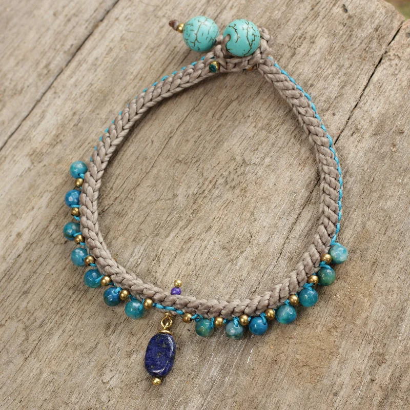 Luxury Jewelry Clearance – Shop Premium Styles Now Mae Sa Cascade Lapis Lazuli and Agate Braided Bracelet with Brass Beads Luxury Jewelry Clearance – Shop Premium Styles Now Mae Sa Cascade Lapis Lazuli and Agate Braided Bracelet with Brass Beads