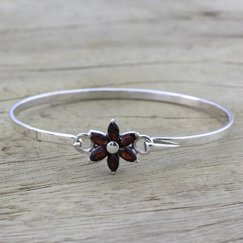 The Biggest Jewelry Sale Of The Year Is Here Marquise Flower Garnet and Sterling Silver Floral Bracelet from India The Biggest Jewelry Sale Of The Year Is Here Marquise Flower Garnet and Sterling Silver Floral Bracelet from India