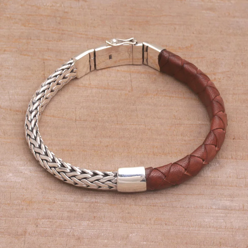 Affordable Glamour – Premium Jewelry For Less Men's Halfway to Home Sterling Silver Leather Bracelet Affordable Glamour – Premium Jewelry For Less Men's Halfway to Home Sterling Silver Leather Bracelet